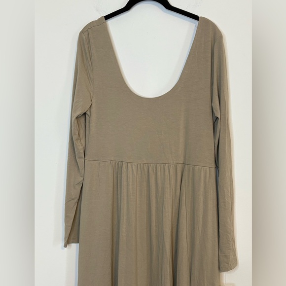 A New Day Cream Long Sleeve Maxi Dress With Pockets Size Large Modest NWT - Picture 2 of 5